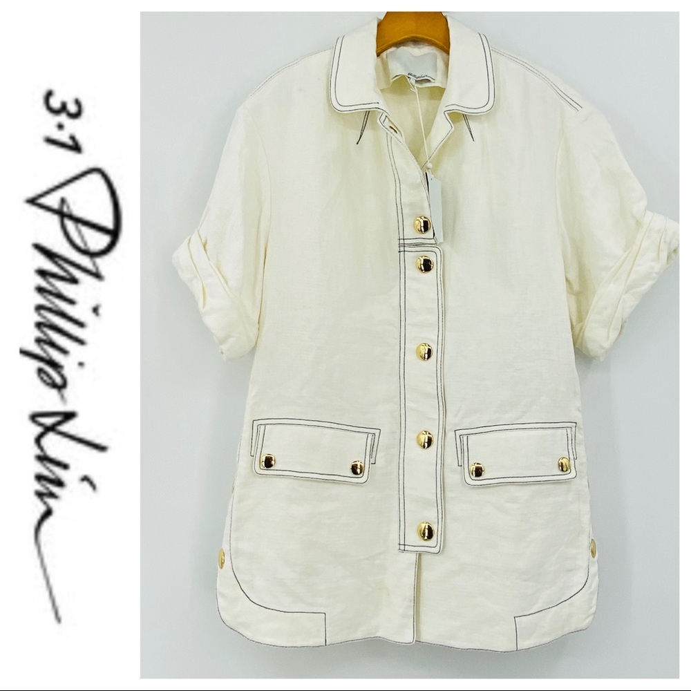 💕 3.1 Phillip Lim Ivory Button Up Jacket NWT - Picture 3 of 10